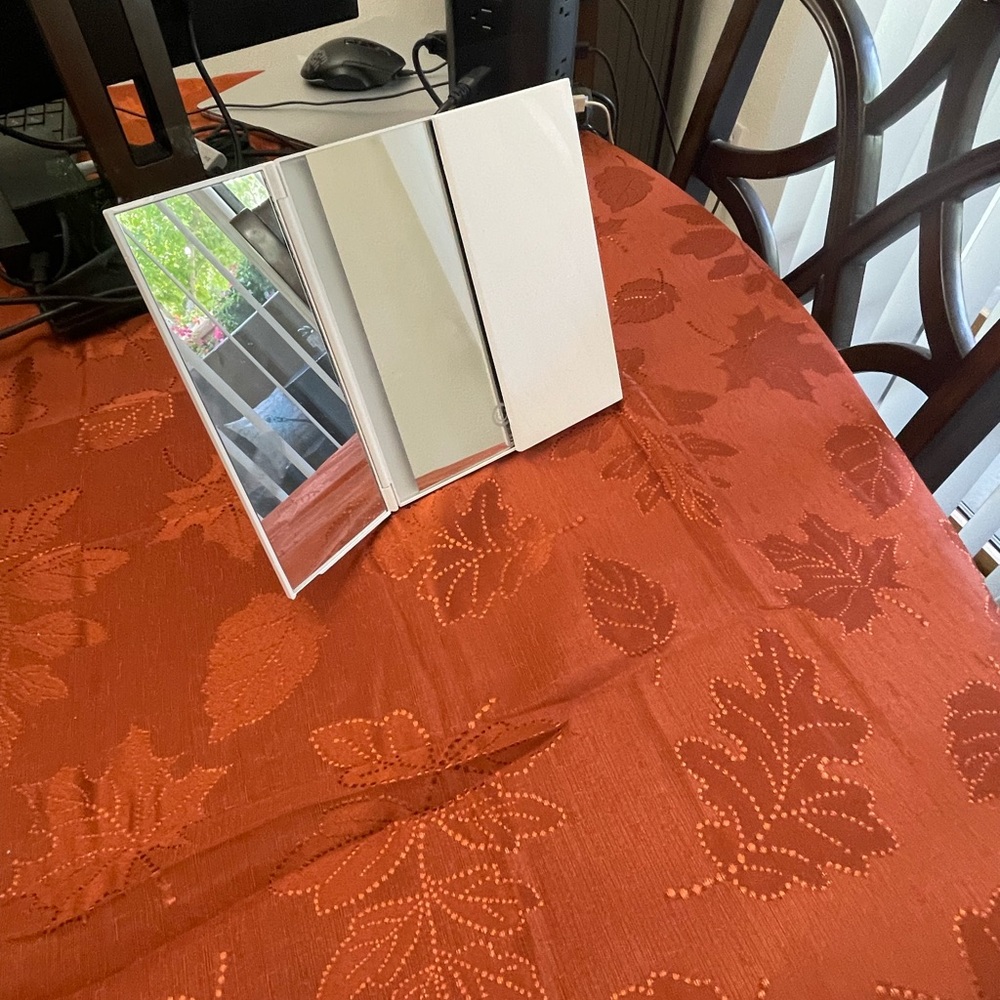 Foldable Desktop Mirror for Cosmetics or Makeup